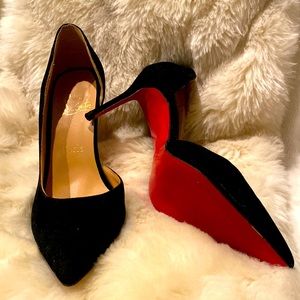 Christian Louboutin 100mm black suede pump - 4inch